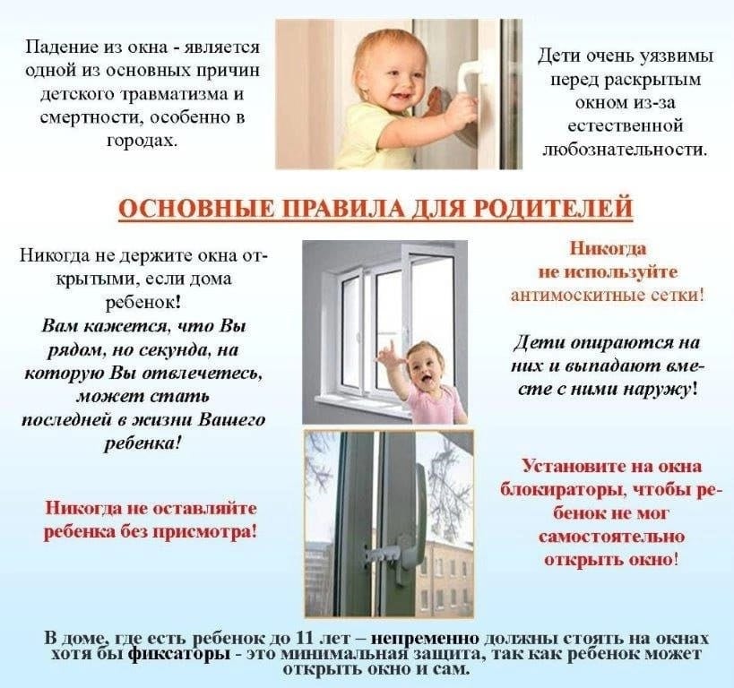 Открытые окна - угроза выпадения детей из окон